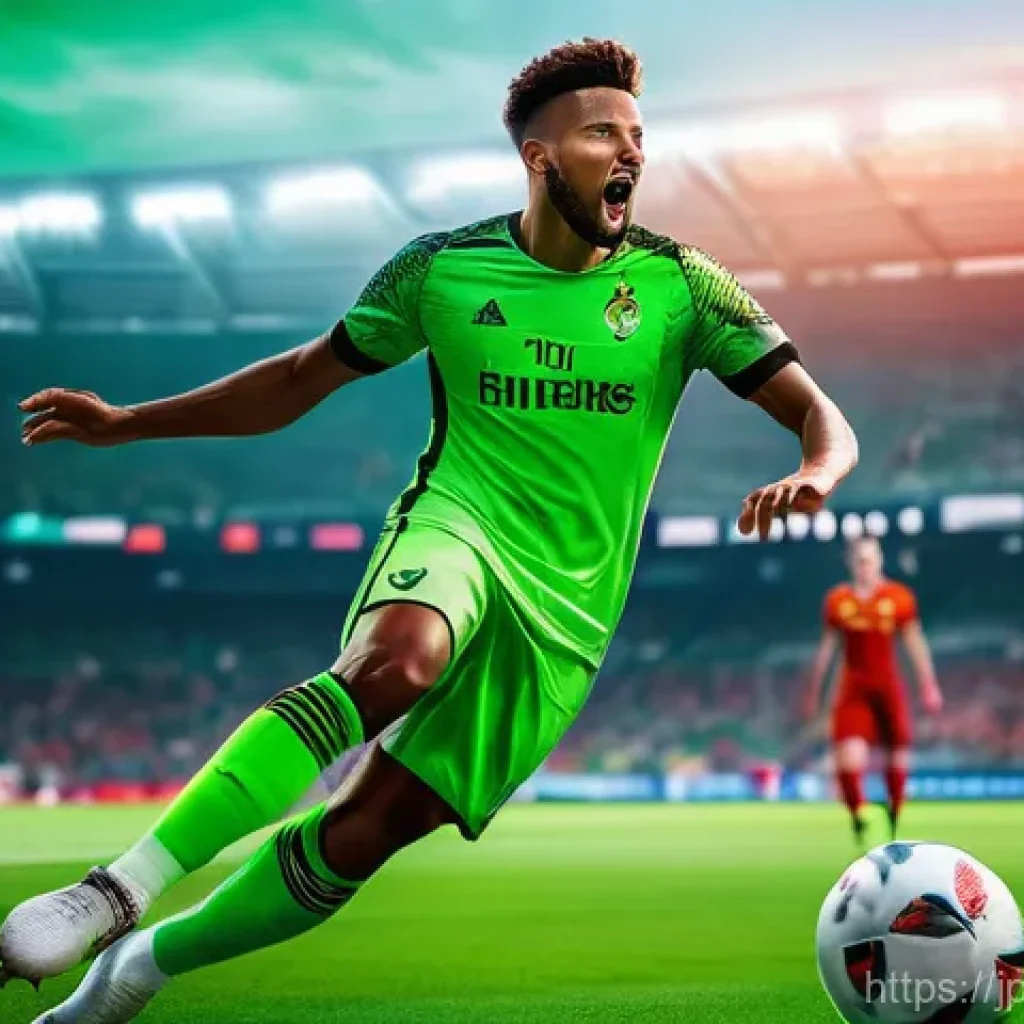 FC온라인 아이템 종류 - **Prompt for Player Enhancement:**
    "A male professional football player in a dynamic action pose...