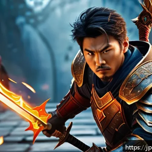 FC온라인 서버별 인기 클래스 - A dynamic fantasy battle scene featuring a male attacker class character in detailed, lightweight ar...